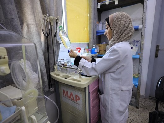 Nurse at NICU in PFBS hospital.