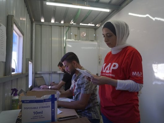 Staff from MAP's Gaza team at our Solidarity Clinic in Deir al-Balah.