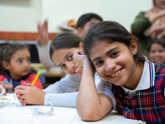 Young Girls at School in West Bank