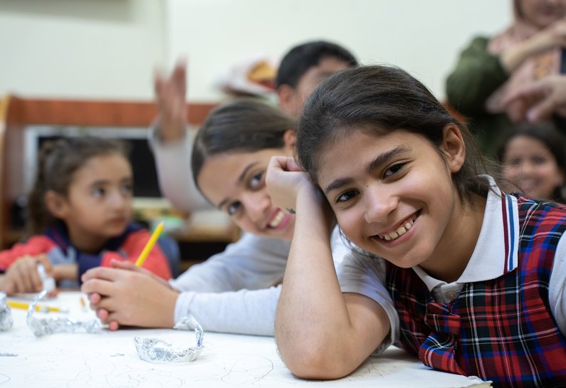 Young Girls at School in West Bank