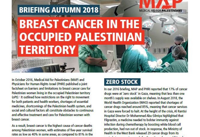 Breast cancer in the Occupied Palestinian territory briefing paper cover