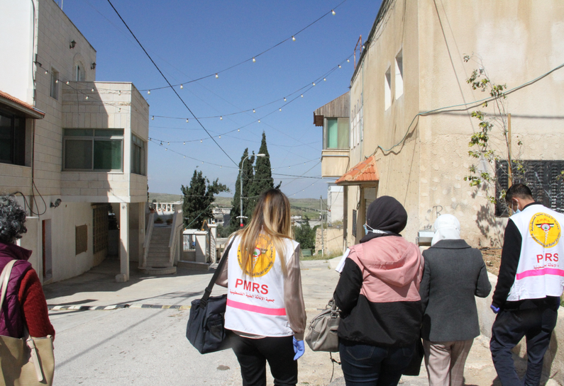 The clinic team walking in the community