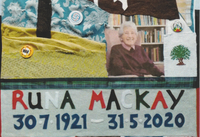 Image of Runa Mackay on a quilt