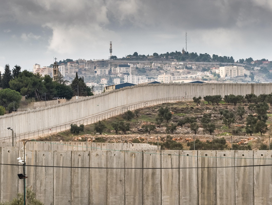 Israeli separation wall between near Jerusalem
